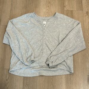 Aerie Long Sleeve Henley Grey